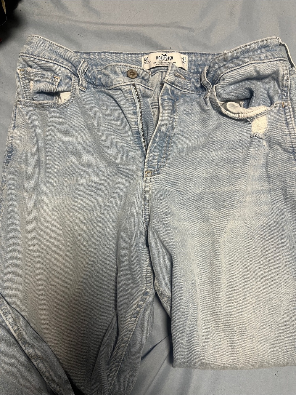 Hollister Women's Light Blue Boyfriend Jeans